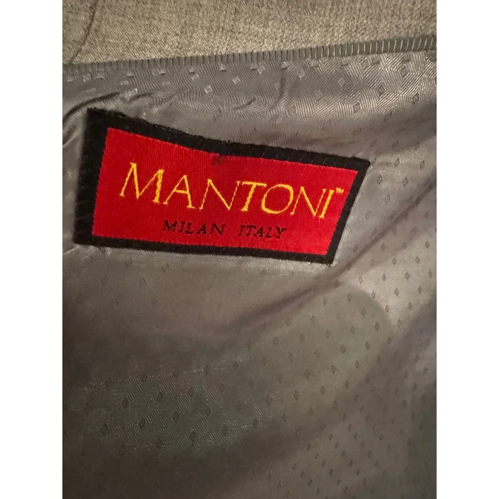 Mantoni Milan Italy Mens Light Gray‎ Super 140S Virgin Wool 2-Button Blazer Coat